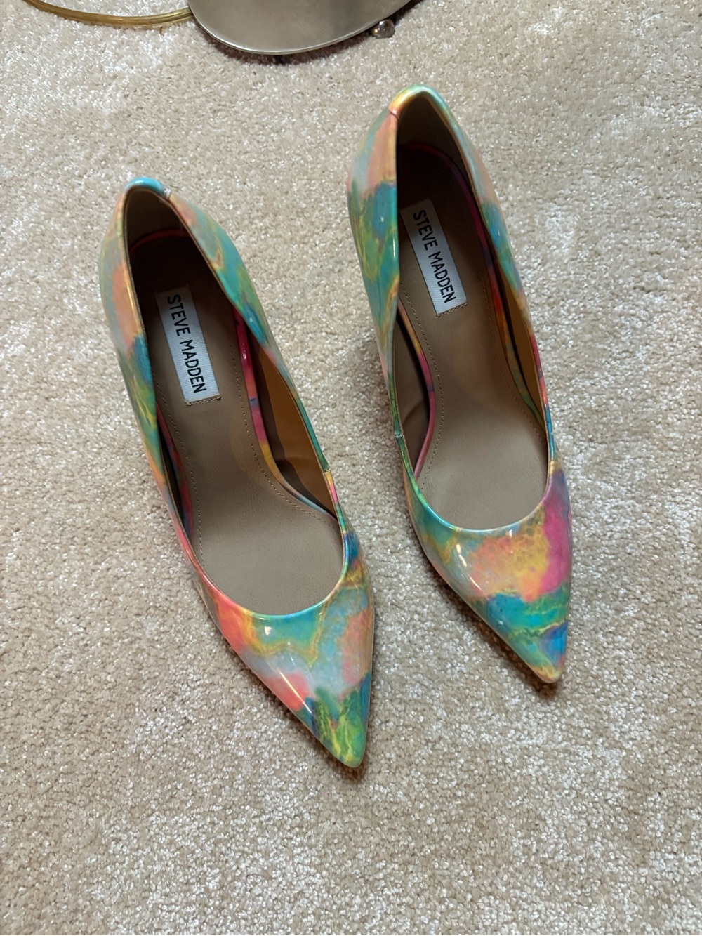 Steve Madden Multicolored Marble Pointed-Toe Heels